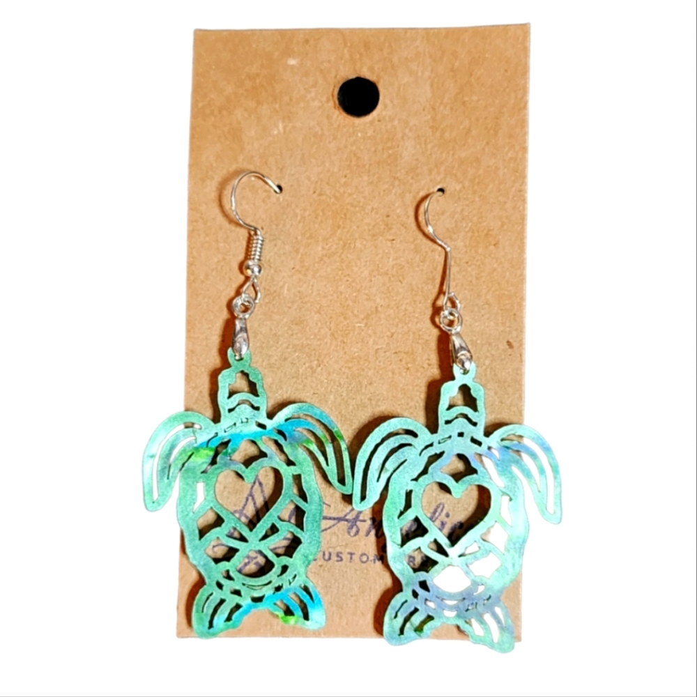 Turtle Acrylic Drop Earrings